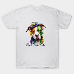 Mardi Gras Cutie Pit bull T-Shirt